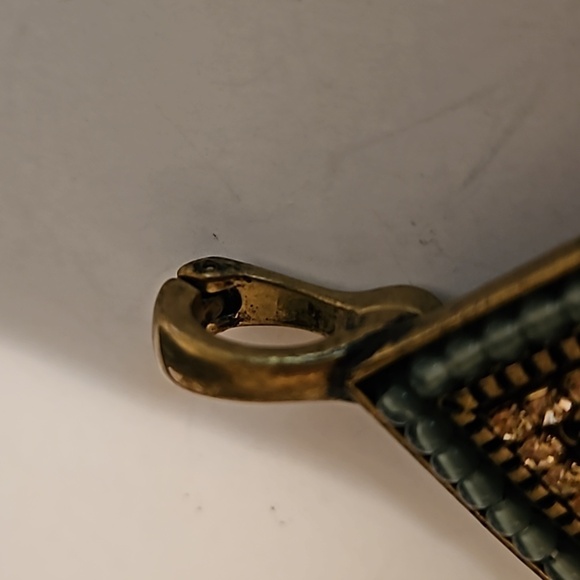 Large Beaded Bronzetone 3 1/2"H Pendant with a Magnetic Enhancer - Picture 4 of 7